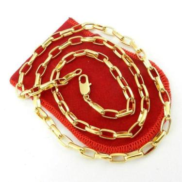 Imagem de Corrente Masculina 50cm 5mm Largura Folheado Ouro 18k CR448 - WNBIJOUT