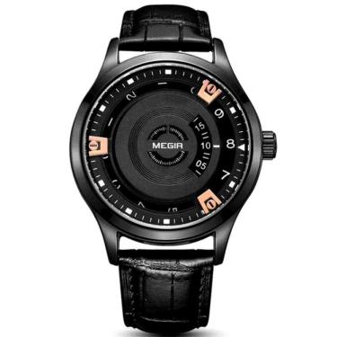 Imagem de Relogio Analógico Masculino Esportivo Design Criativo A Prova Da Água 3atm Preto Dourado