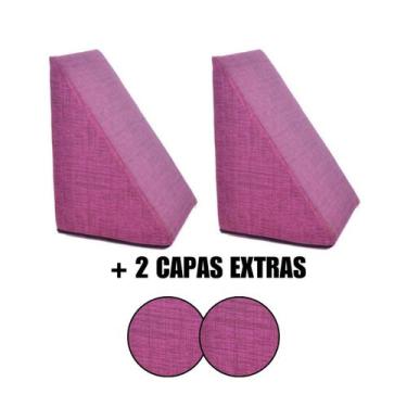 Imagem de Kit 2 Travesseiro Triangular Encosto Espuma Antirefluxo Apoio Costas A