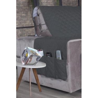 Imagem de Protetor Sofá Retrátil As 1,80m Micropercal 2Md Cinza Escuro - Enxovai
