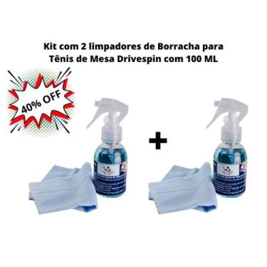 Imagem de kit 2 limpador de borracha tênis de mesa drivespin 100 ml revitalizado
