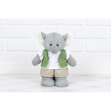 Imagem de PELUCIA SAFARI ELEFANTE AMORE 30 CM (verde liso com caqui)