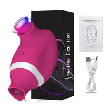Imagem de Sugador de Clitoris com Linguinha Estimulador Clitoriano 7 Modos de Intensidade Recarregável Pequeno e Portátil (ROSA)
