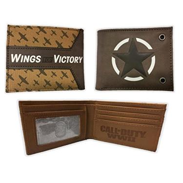 Imagem de Call of Duty WWII Wings of Victory Carteira dobrável marrom masculina licenciada, Marrom, G