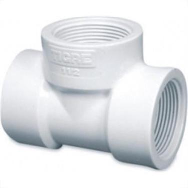 Imagem de Tee Branco Tigre Rosca Rosca Rosca 3/4 X 3/4  - Kit C/25