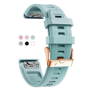 Imagem de OUTVI Pulseira de relógio de 20 mm para Garmin fenix 5s fenix 6s fenix 7s pro de silicone macio com fivela ouro rosa ajuste rápido, 20 pulseiras de substituição para garmin epix pro gen 2 pulseira