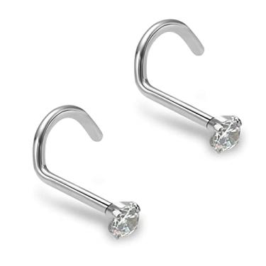 Imagem de ZYTAIJEW 2 peças verde/branco/azul escuro/roxo/vermelho/azul claro/rosa/preto 2 mm/3 mm CZ piercing piercing piercing joias G23 titânio zircônia cúbica 20G/18G, Titânio, Sem Pedra Preciosa