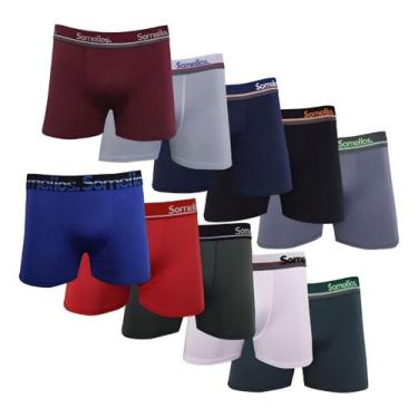 Imagem de Kit Cueca 10 Un Somellos Original Boxer Microfibra Masculina, Multicol