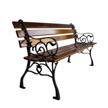 Imagem de Banco de Jardim Francês 7 réguas madeira maciça (1,20m) - Canada Banco