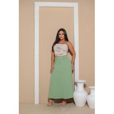 Imagem de Saia Longa Luana  Moda Cristã - Sofisticada - Vilma Valentti, Verde, G