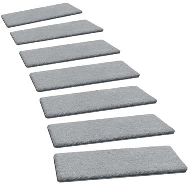Imagem de PURE ERA Tapetes de escada ultra pelúcia 20,3 x 76,2 cm protetores de escada internos macios para animais de estimação antiderrapante resistente à derrapagem sem fita lavável reutilizável (7 peças,