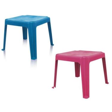 Imagem de Mesa Plástica 45x45cm Infantil Azul Ou Rosa Antares, Rosa
