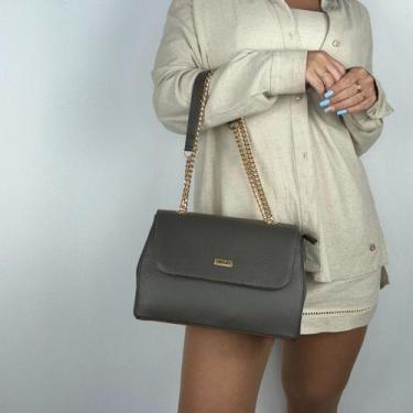 Imagem de Bolsa recuo em couro legítimo b.1085, Cinza escuro