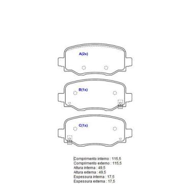 Imagem de Pastilha De Freio Traseira Compass Sistema Knnor Bremse 1BP30845AA BPr