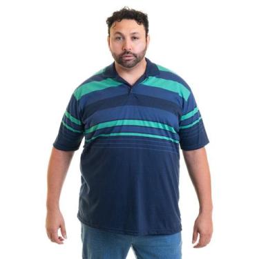 Imagem de Camisa Polo Masculina Plus Size 118537 - Konciny confecções, Azul escu
