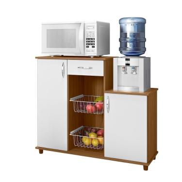 Imagem de Balcão Fruteira 2 Portas 1 Gaveta Diva Freijó/branco Notável Móveis Freijó/branco