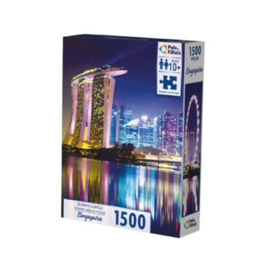 Imagem de Quebra Cabeça Paisagem Singapura +10 Anos Infantil Adulto 1500 Peças Pais e Filhos