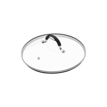 Imagem de Tampa Avulsa Tramontina Panela Mônaco Em Vidro E Aço Inox Com Alça Em Silicone 24 Cm Tr...