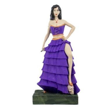 Imagem de Escultura Pomba Gira Roxa 24 cm Crânio Resina - Lua Mística - 100% Ori