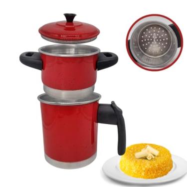 Imagem de Cuscuzeira Pequena Individual Nordestina Vermelho Nº 10 Tradição e Sabor na Sua Cozinha