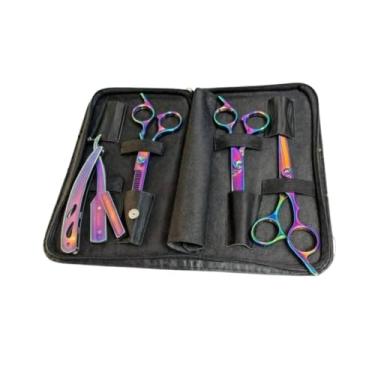 Imagem de Kit Barbeiro Aço Inox Cabeleireiro Tesouras Navalha Pentes Barbearia Corte Masculino Profissional Barbeiro Cabeleireiro- (Tesoura Boreal)