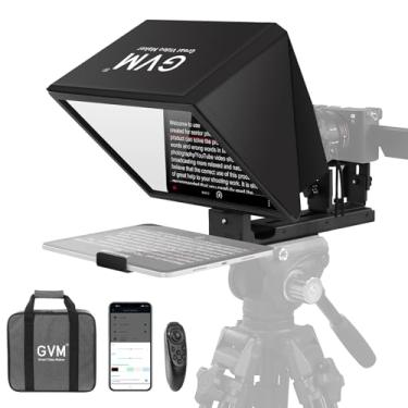 Imagem de Teleprompter GVM de 12 polegadas para iPad, tablet, celular, câmera DSLR, kit de teleprompter dobrável com design sem instalação, tela HD Refective, controle remoto de aplicativo, capa de transporte