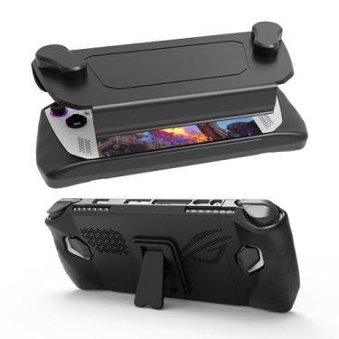 Imagem de EJGAME Capa protetora de TPU ultrafina atualizada com capa frontal compatível com ASUS ROG Ally, capa protetora de design antiderrapante e antiarranhões (preto)