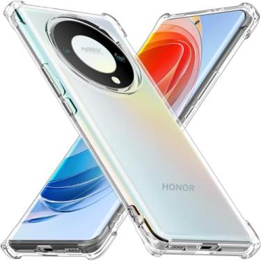 Imagem de USTIYA Capa para Honor Magic 5 Lite 5G TPU transparente quatro cantos capa protetora transparente macia