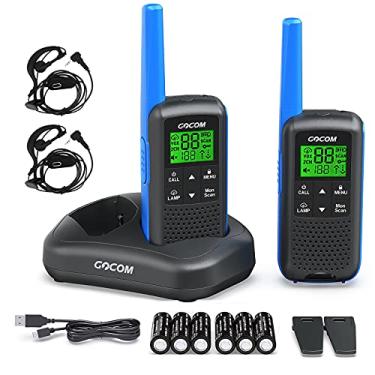Imagem de Walkie Talkies – Rádio bidirecional GOCOM G600 FRS para adultos 2W Walkie Talkie de longo alcance recarregável, VOX Scan, NOAA e alertas meteorológicos, lâmpada de LED, pacote com 2 rádios portáteis