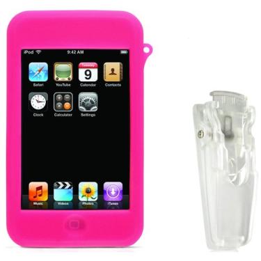 Imagem de CTA Digital Capa de silicone com clipe para iPod Touch 1G (rosa)