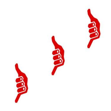 Imagem de 3 Adesivo Hang Loose 10 cm x 5 cm - Vermelho - Jhow Adesivos