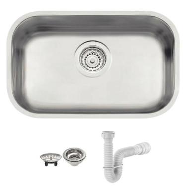 Imagem de Cuba Tramontina Lavínia 47X30 94022102 Inox Acetinado + Sifão