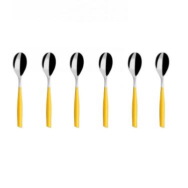Imagem de Colher Para Café 15cm Inox 6 Peças Amarelo Glamour Bugatti