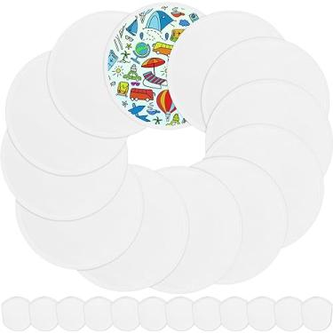 Imagem de Gejoy Conjunto de 24 ventiladores de disco voador dobrável para praia, para festa, casamento, presente ao ar livre, Halloween, Natal, Ano Novo (cor branca)