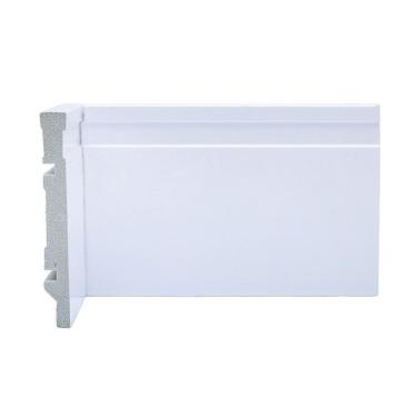 Imagem de Kit Com 30 Barras Rodapé De Poliestireno 12cm X 15mm Frisado 72m Branco