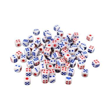 Imagem de 40 Dados Branco Profissional 6 Lados 14mm Pacote C/100 Peças - BAZARGE