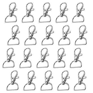 Imagem de Generic Ganchos De Pressão Giratórios, 20 Peças Metal Para Cordão, Fechos Garra Lagosta Fazer Joias, Clipe Chaveiro 3/4" Com Argolas Em D, Ferragens Bolsa, Projeto Artesanato Costura, Prata (20 Prat