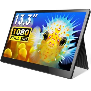 Imagem de ELECROW Monitor Portátil De 13,3" Para Pc 1080P Fhd Laptop Ips Usb C Computador Viagem Com Capa Protetora E Alto-Falantes