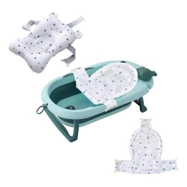 Imagem de Banheira Bebê Com Termômetro Redinha E Cama Leve Ergonômica - Tibaby, 