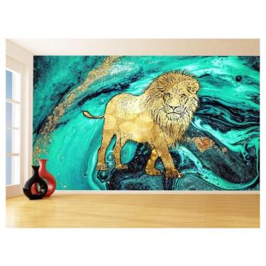 Imagem de Papel De Parede Animais Pop Art Leão Rei Selva 3,5M Pxa30 - Você Decor
