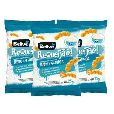 Imagem de Kit Salgadinho Requeijão Zero Glúten Belive - 3 Unidades 25g