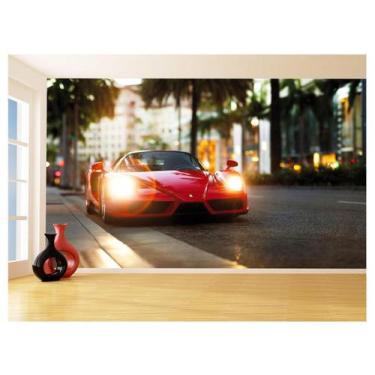 Imagem de Papel De Parede 3D Carro Ferrari Vermelha Pista 3,5M Car165 - Você Dec