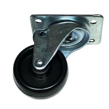 Imagem de (4pçs) Rodizio Giratorio Roda 41mm Pp Preto Placa 4 Furos - ABCMAIOR