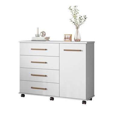 Imagem de Cômoda Flora 1 PT 4 GV Branca - Demóbile