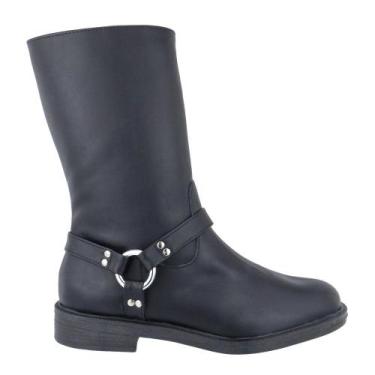 Imagem de Bota Feminina Cano Médio Bota Biker Rasteira Feminina Bota Coturno Dia