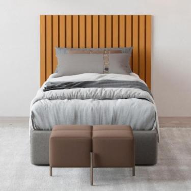 Imagem de Cabeceira Ripada Cama de Solteiro Salerno Nature - CASA H