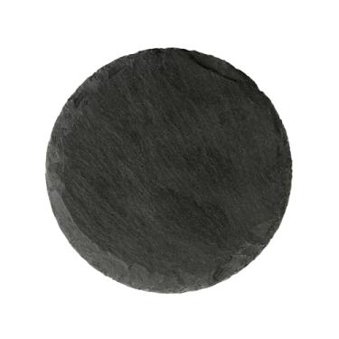 Imagem de Restaurantware Mini pratos de aperitivo de ardósia, pacote com 10 de 10 x 10 cm, pés de espuma, pratos de pedra de charcutaria, bordas rústicas, congeláveis, quadradas, pretas, para servir porta-copos