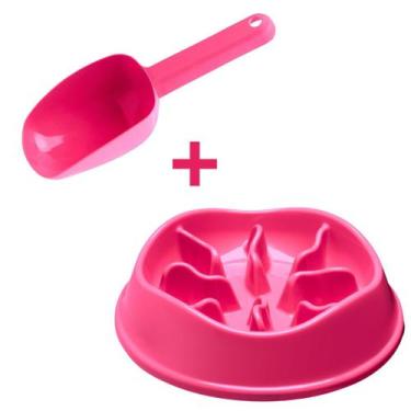 Imagem de Kit Pote Interativo Lento 550ml + Pá Dosadora Colher Ração - Stark Pet