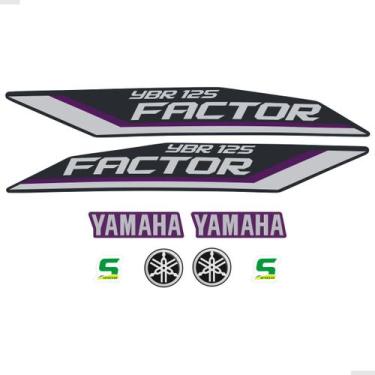 Imagem de Adesivos Para Yamaha Factor 125 Ybr 2012 Moto Roxa + Logos - SPORTINOX