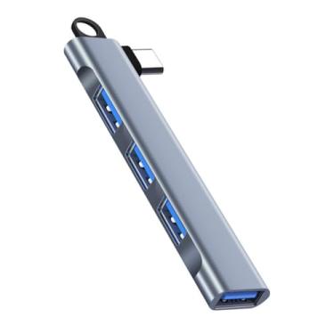 Imagem de Norsimda Hub USB C angular com 4 portas USB para laptop, adaptador portátil ultrafino tipo C para USB Hub multiportas, expansor USB C para MacBook Pro/Air, Surface Pro, teclado, pen drive